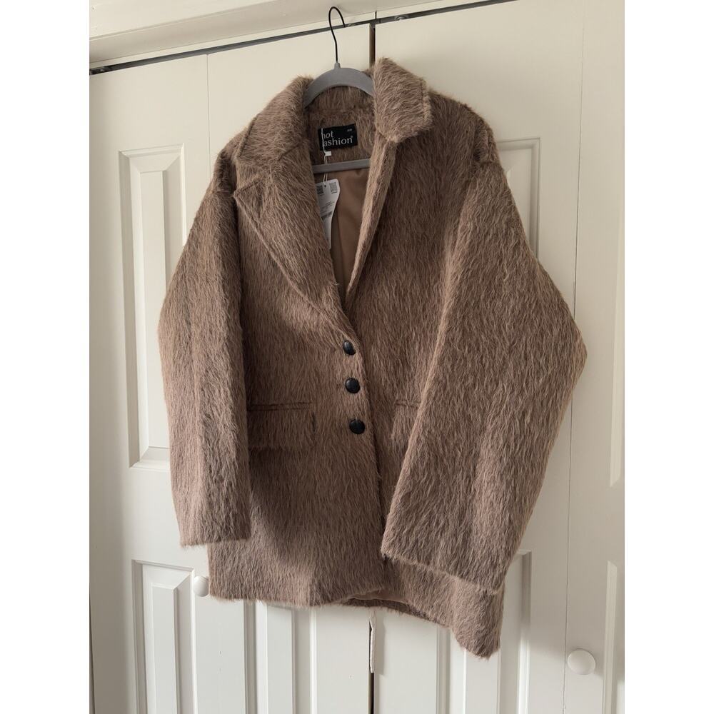 Women Faux Fur Jacket Soft Warm Plush Coat Outerwear Elegant Chic - Picture 6 of 10